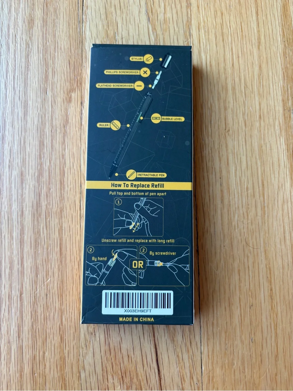 Black Multitool Pen - 6-in-1 Everyday Carry Tool